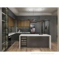 Black modern philippines island mdf kitchen cabinets